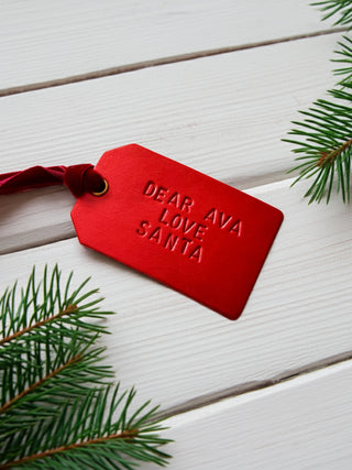 Hand Stamped Personalised Leather Gift Tags