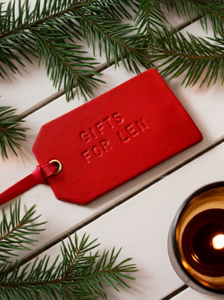 Hand Stamped Personalised Leather Gift Tags