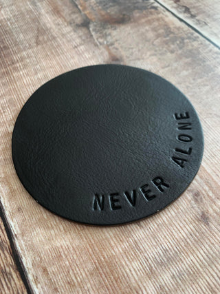 Black leather coasters