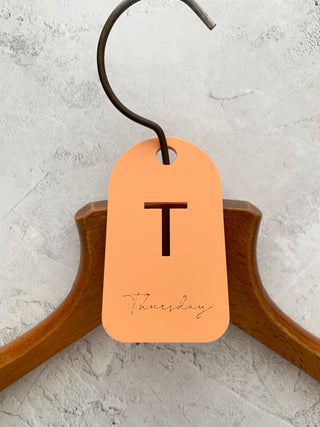 5 Days of the week hanger tags