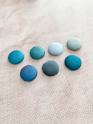 Luxury blue silk dupion cufflinks with a high-quality metal base, ideal for weddings, groomsmen, and special occasions. The perfect finishing touch for any formal outfit