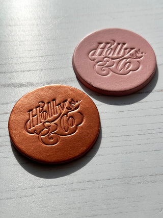 Debossed Logo on a Coaster