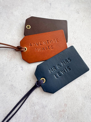 Personalised Luxury Leather Luggage Tags