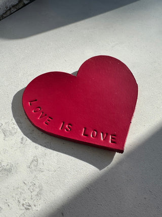 Leather Love Friendship Heart Coaster