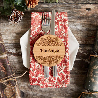 Cherry Wooden Personalised Coaster Place Setting