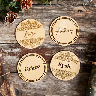 Birch Personalised Wooden Coasters