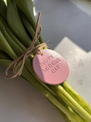 Leather Flower Label Tags.