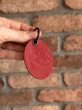 Personalised Bespoke Leather Corporate Key Ring Sample