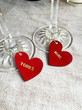 Special Occasion Valentines Day Heart Leather Wine Glass Charm