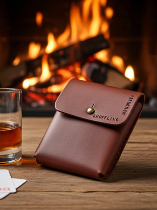 Personalised Handmade Leather Deck of Cards Holder