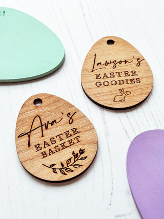 Personalised Engraved Easter Basket Label Tag