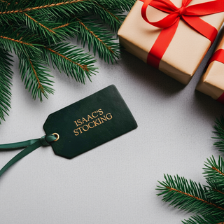 Gold Foiled Personalised Leather Gift Tags