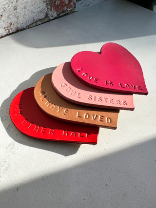 Leather Love Friendship Heart Coaster