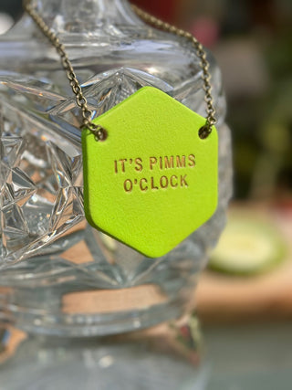 Custom leather bottle tag, perfect for garden parties. Gifts for the home.