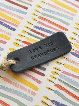 Handmade Leather Birthday Present Gift Labels