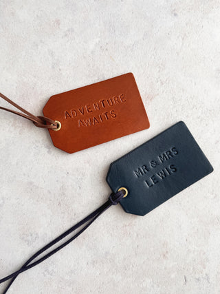 Personalised Luxury Leather Luggage Tags