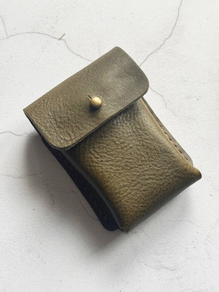 Personalised Textured Handmade Leather Playing Cards Holder