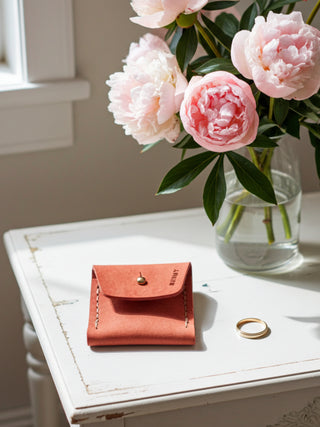 Personalised Handmade Leather Ring Purse