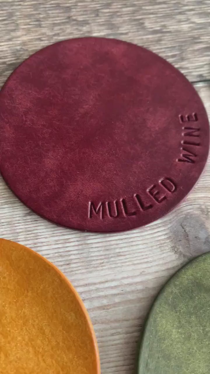 Champagne style Hand Stamped Leather Coasters - Gifts for the home, new home gifts, new home gifts. Housewarming