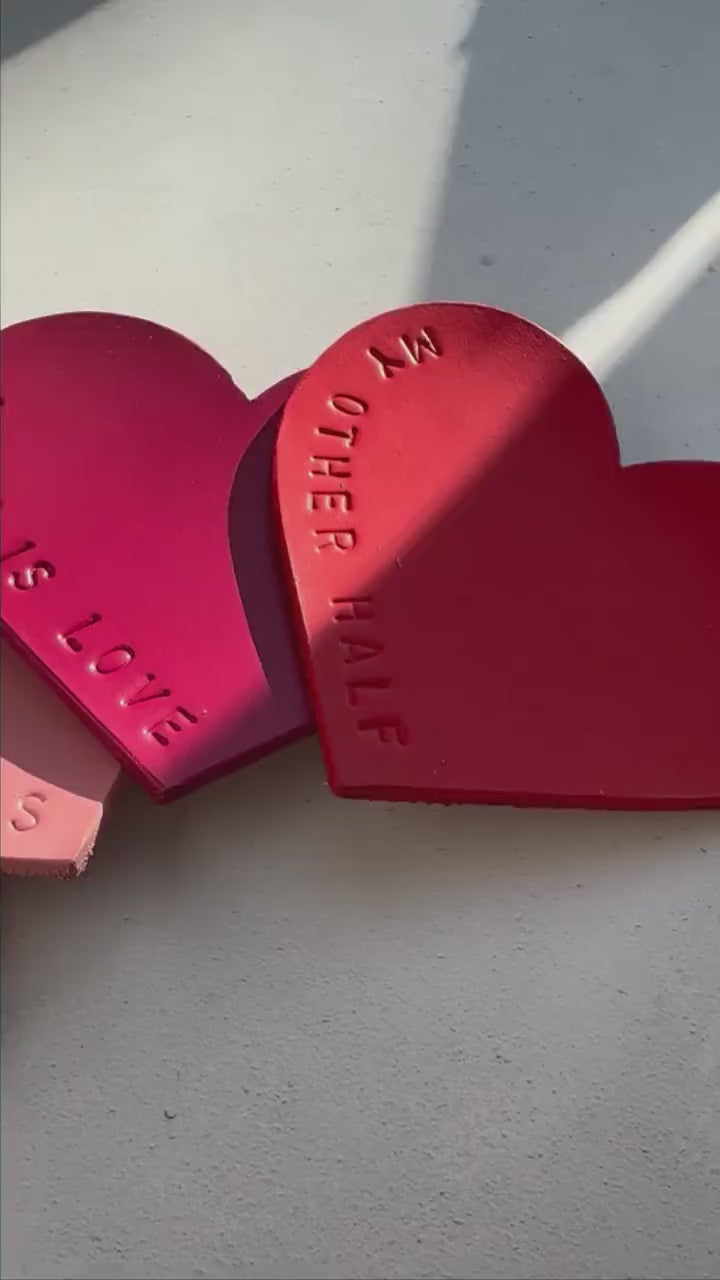 Personalised Leather Love Friendship Heart Coaster, perfect mother's day gift.