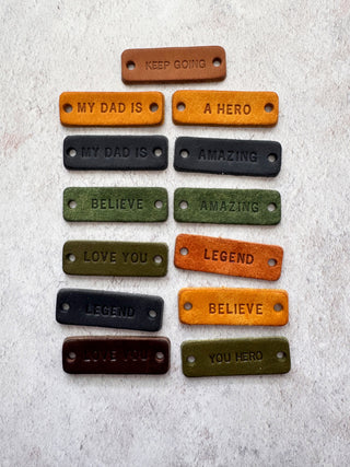 Pair of Personalised Leather Trainer Labels