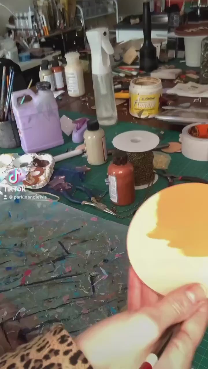 video of me making the handstamped coasters.