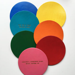 Personalised Leather Beer Mat Card