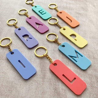 Pastel Initial Acrylic Keyring