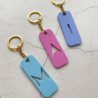 Pastel Initial Acrylic Keyring