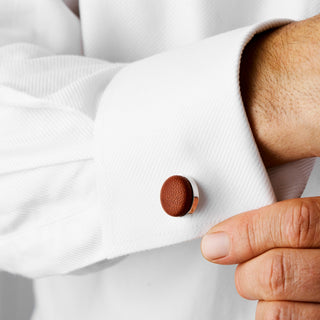 Ox Blood Leather Cufflinks