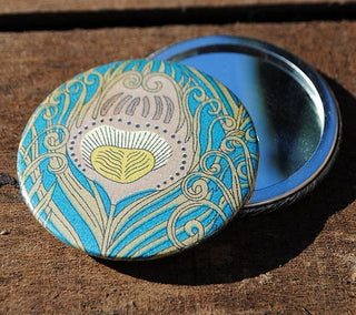 Turquoise Peacock Mirror