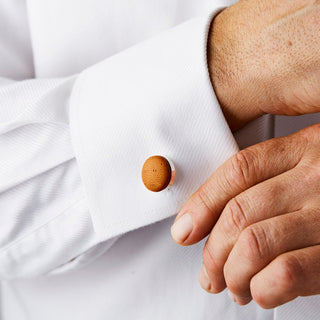 Black textured Leather Cufflinks - third anniversary gifts