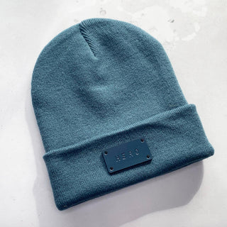 Hand stamped leather tag for Beanie hat. Personalised hat label. Bag label, scarf label.