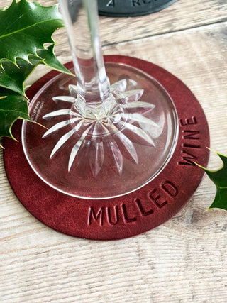 Champagne style Hand Stamped Leather Coasters - Gifts for the home, new home gifts, new home gifts. Housewarming