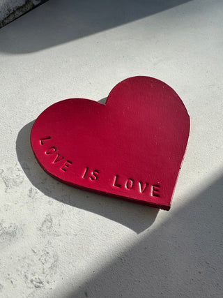 Personalised Leather Love Friendship Heart Coaster, perfect mother's day gift.