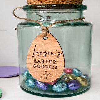 Personalised Engraved Easter Basket Tags, Easter Egg Hunt Labels, Wooden Easter Eggs