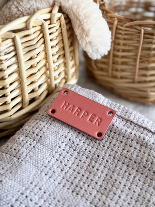 Handmade Personalised Leather Tags, Baby Blanket Tag, Newborn Basket, Welcome Home Gift, Gift For Baby, Baby Hamper Tag.