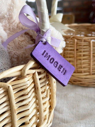 Handmade Personalised Leather Tags, Baby Blanket Tag, Newborn Basket, Welcome Home Gift, Gift For Baby, Baby Hamper Tag.