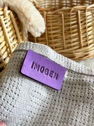 Handmade Personalised Leather Tags, Newborn Basket, Welcome Home Gift, Gift For Baby, Baby Hamper Tag, Baby Blanket Tag,