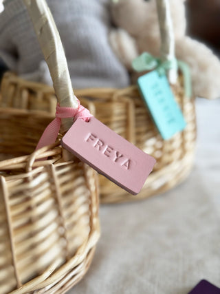 Handmade Personalised Leather Tags, Newborn Basket, Welcome Home Gift, Gift For Baby, Baby Hamper Tag, Baby Blanket Tag,